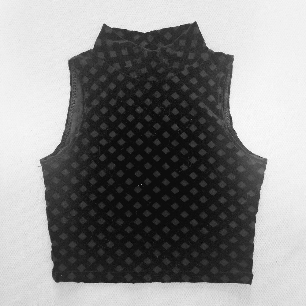 Black Milk burnout velvet mock neck crop top